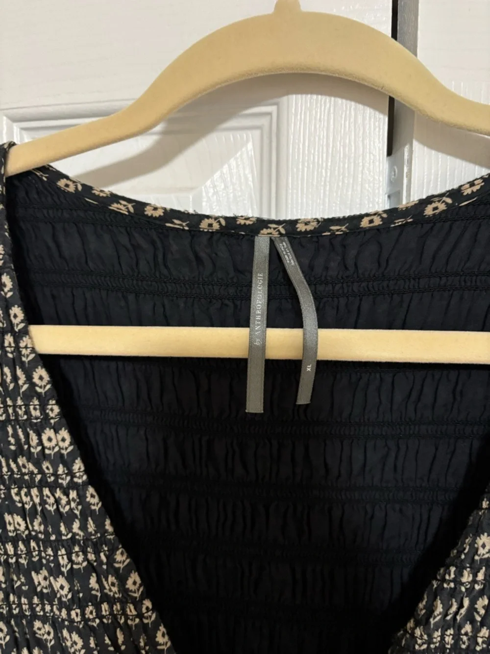 Anthropologie Peregrine Brown Patterned V-Neck Maxi Dress with Cap Sleeves - Picture 4 of 4